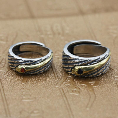 925 sterling silver meteor shower design adjustable rings for men and women with gold-tone accents and colored stones