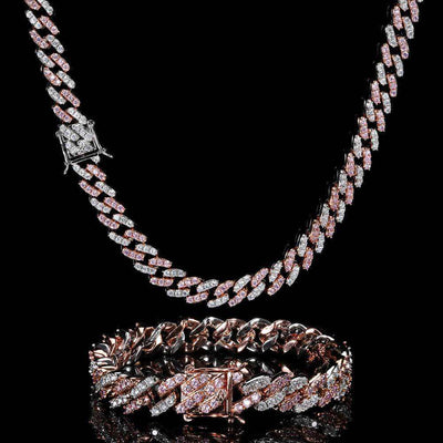 Zircon Cuban Chain Bracelet Gold